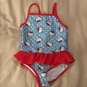 Hello Kitty Polka Dot Blue and Red One Piece Swimsuit